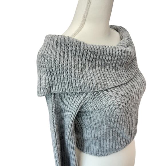 MAVERICK THE COLLECTION Sweater Cropped Size S Off Shoulder Ribbed Knit Cropped - Picture 6 of 10